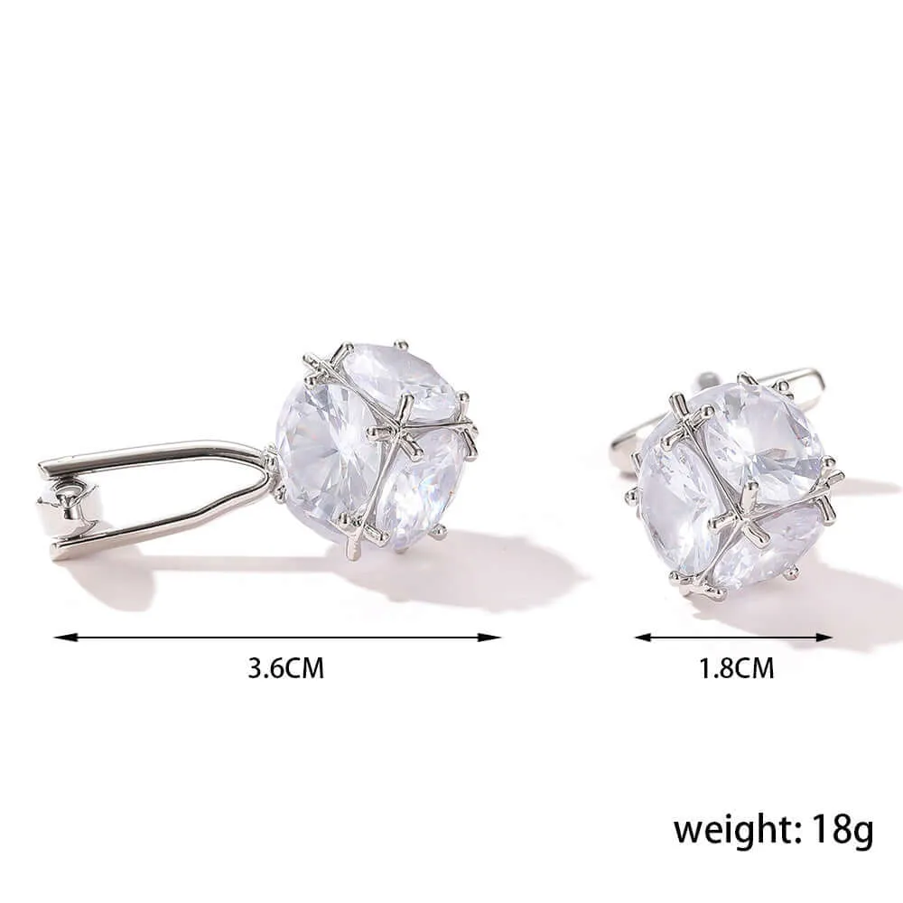 Copper Zirconia Gold Silver Shirt Cufflinks