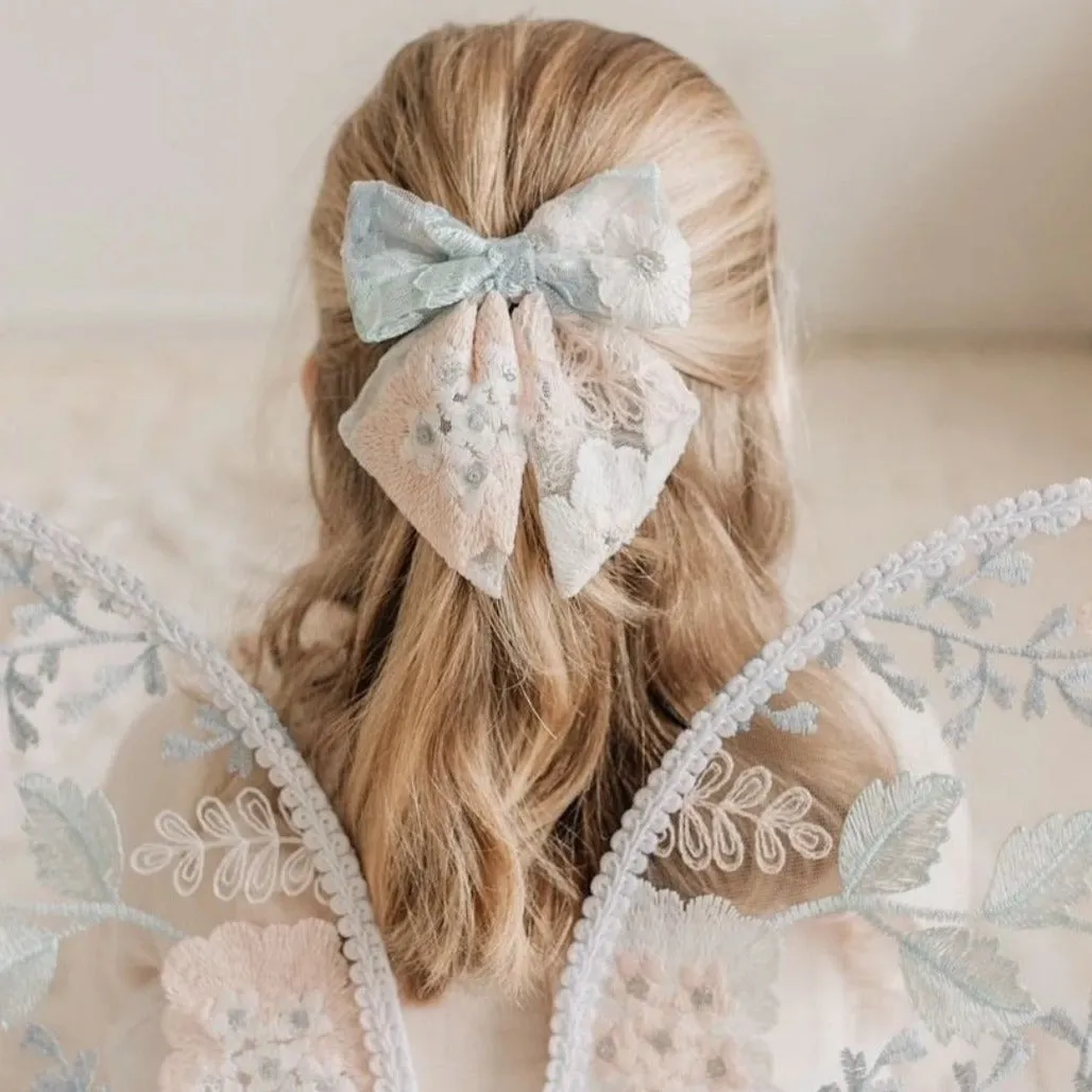 Coral Bow Clip