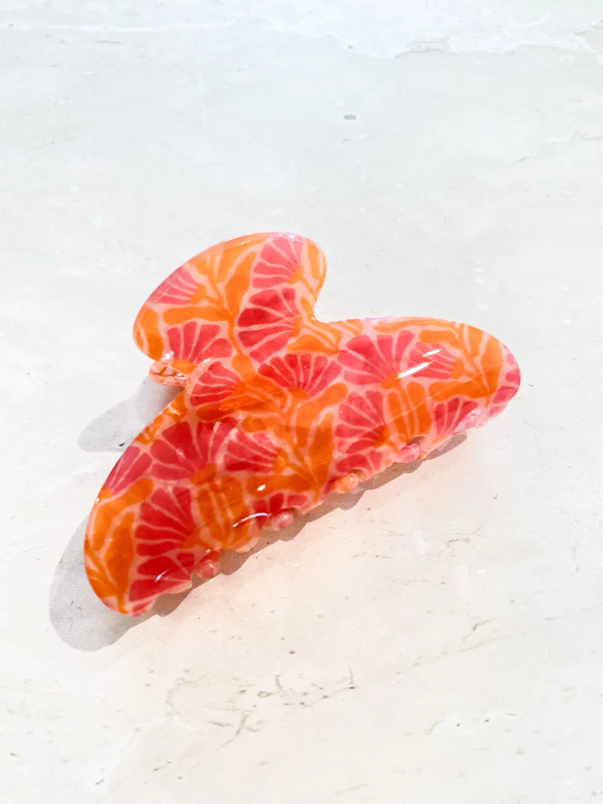 Coral Pattern Acrylic Claw Clip