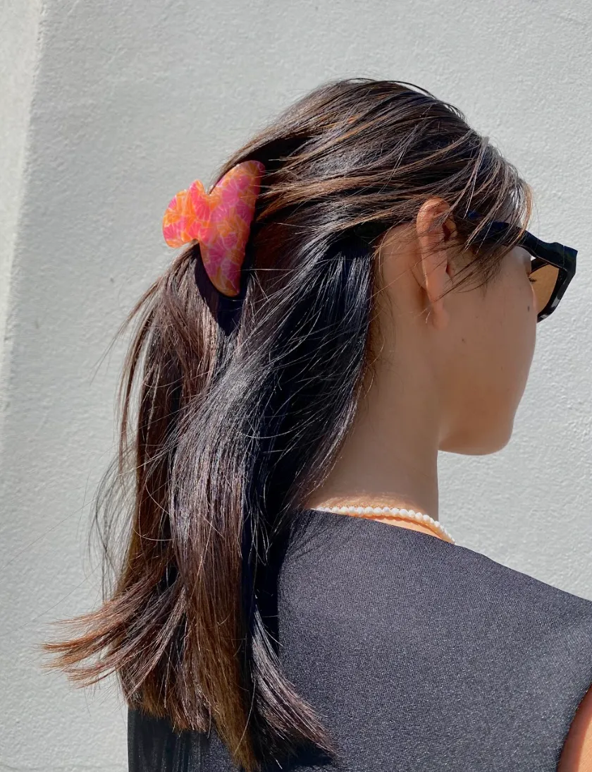 Coral Pattern Acrylic Claw Clip