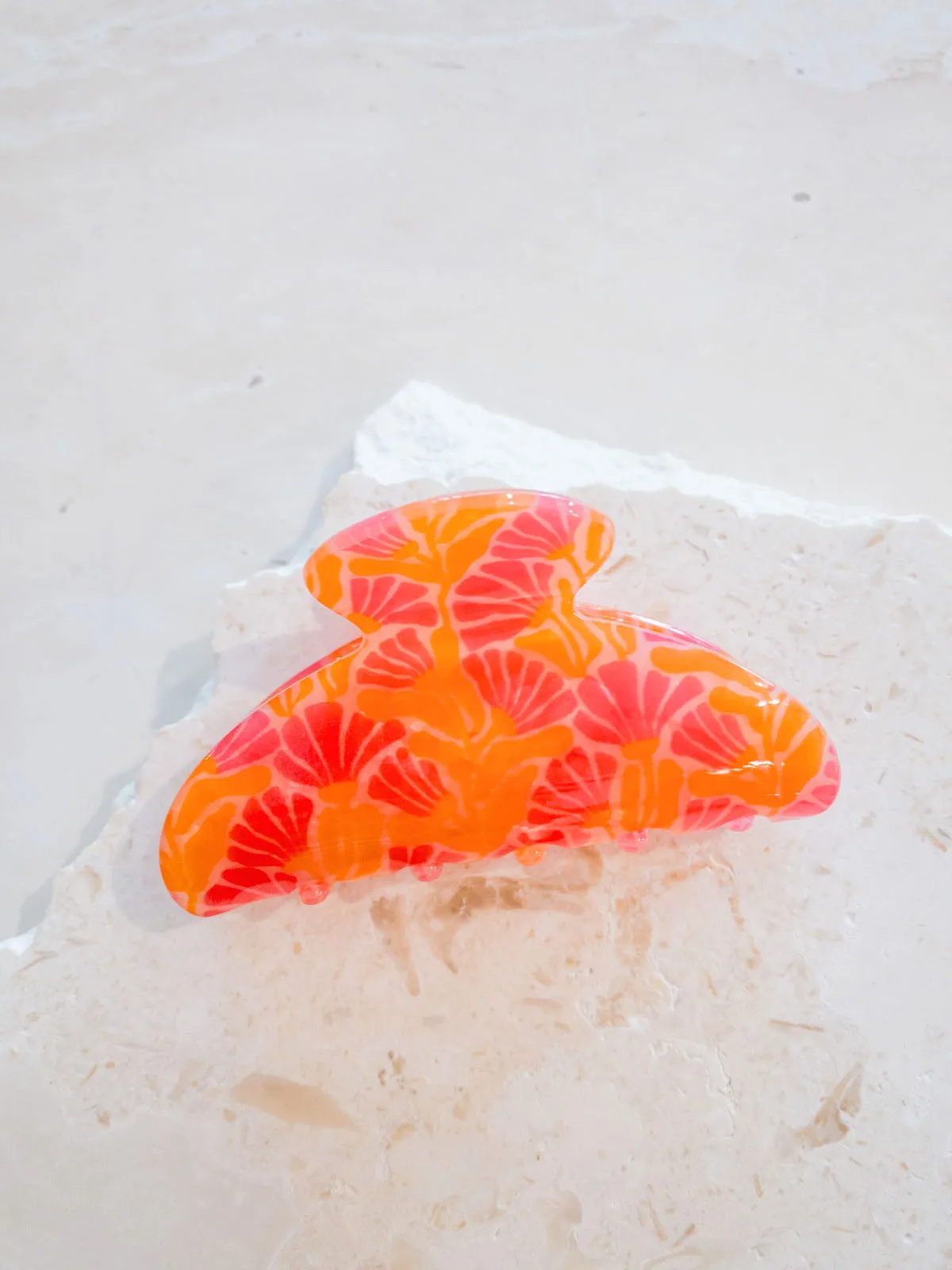 Coral Pattern Acrylic Claw Clip
