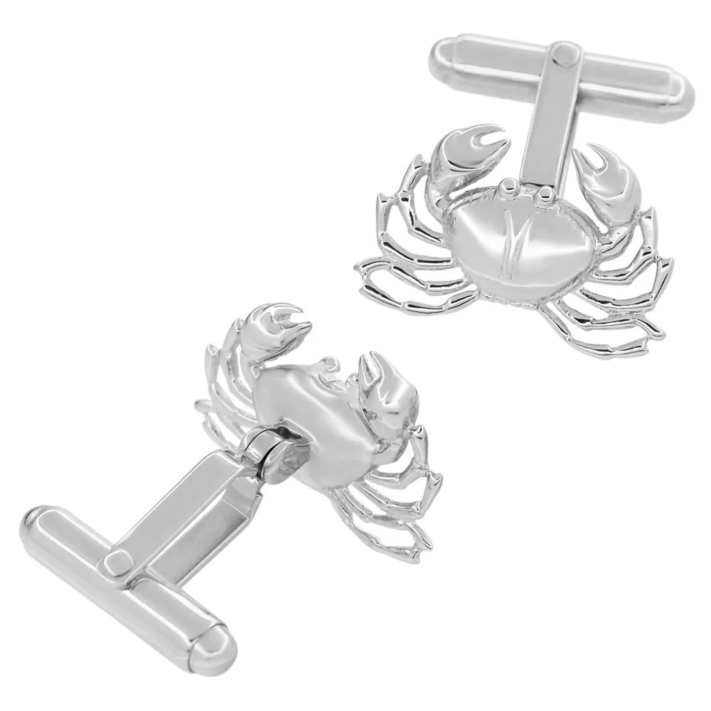 Crab Cufflinks in Sterling Silver