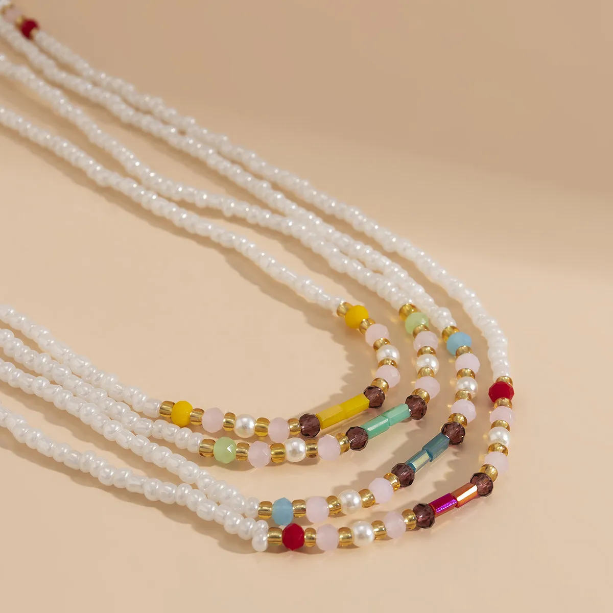 Creative Mixed Color Beaded Ethnic Style Stretch Bead Body Chains