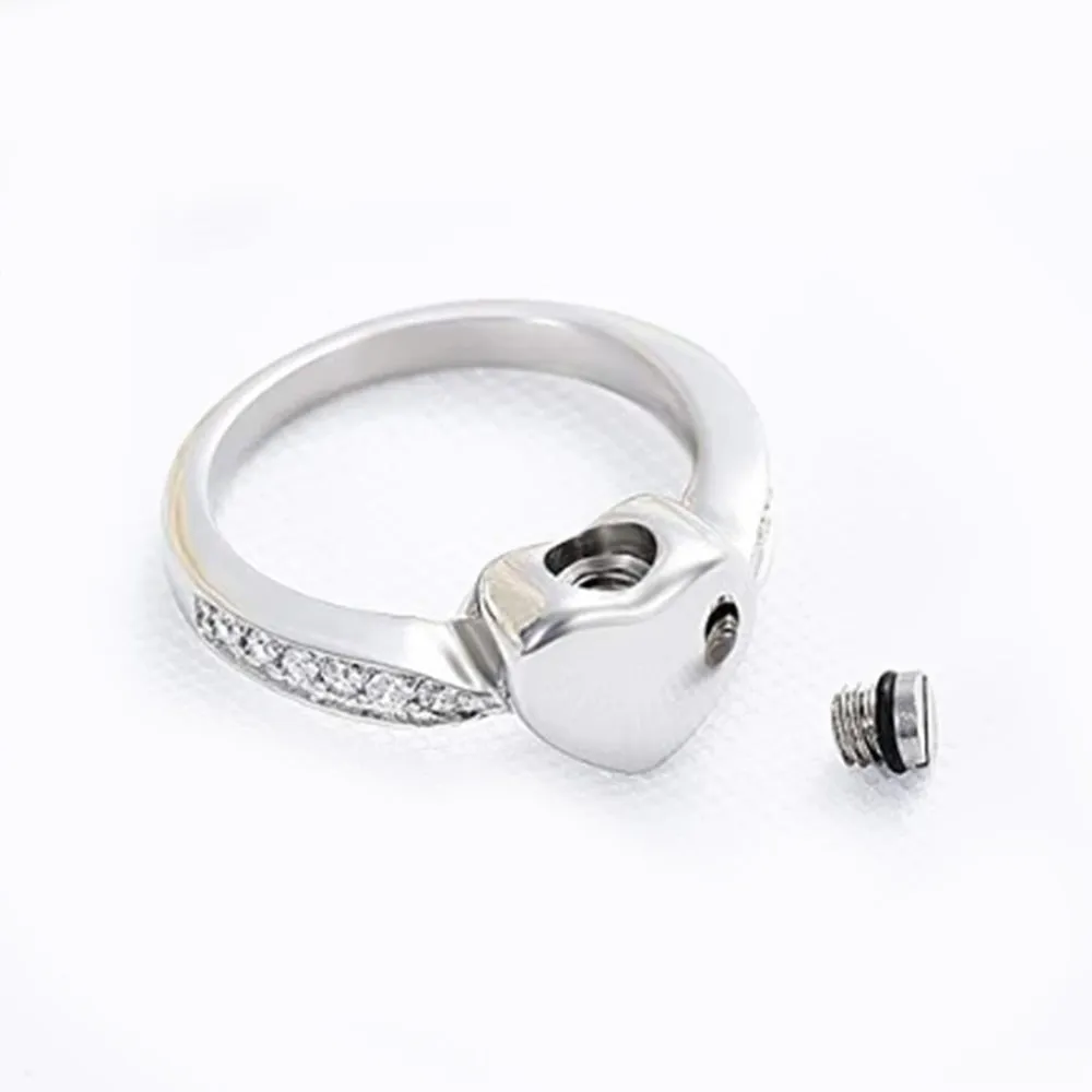 Cremation Jewelry Crystal Heart Ring