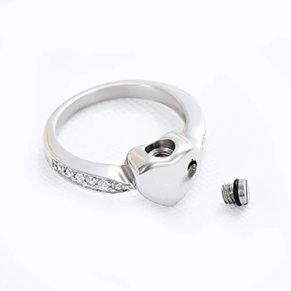 Cremation Jewelry Crystal Heart Ring