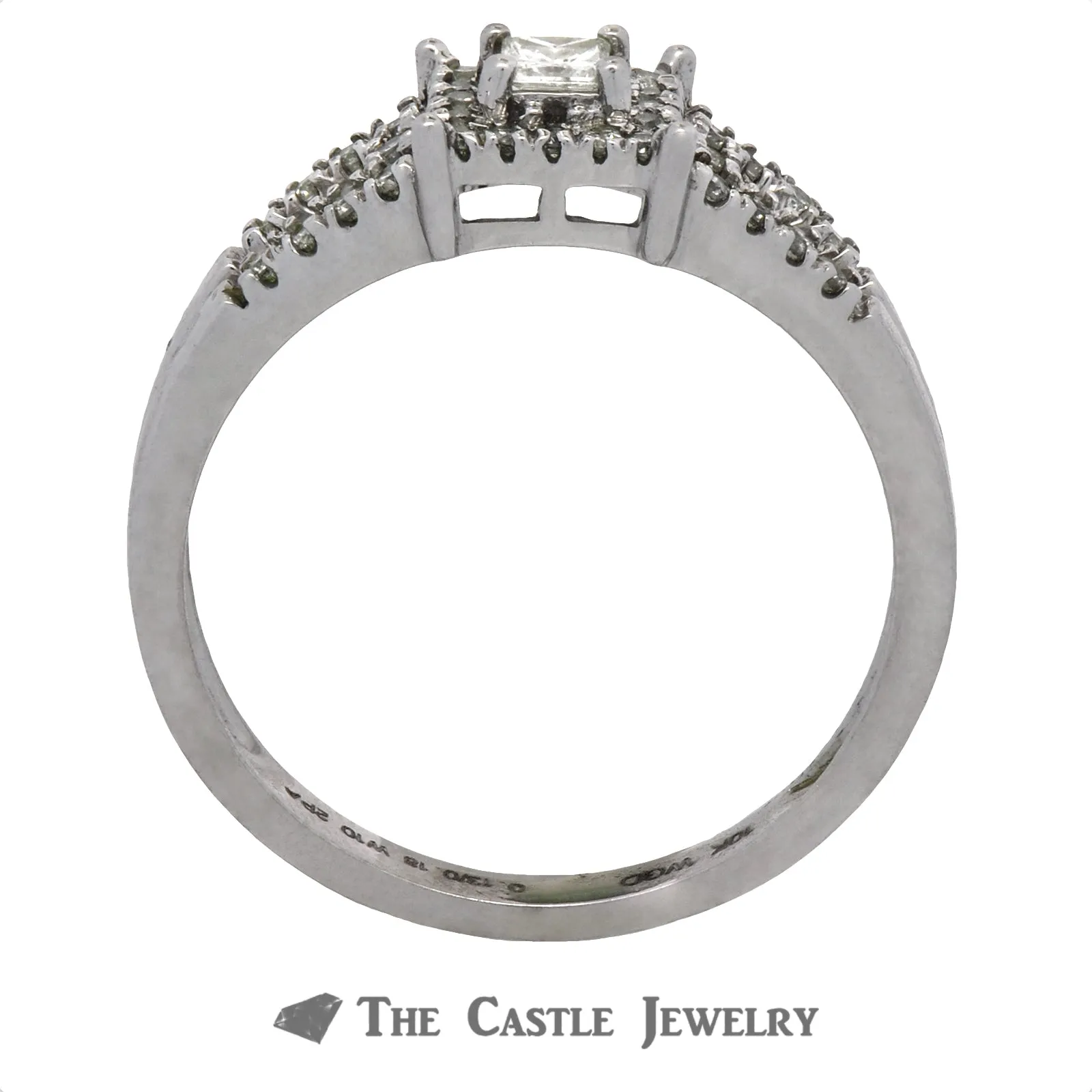 Crown Collection .33cttw Princess Cut Diamond Bridal Set with Split Shank