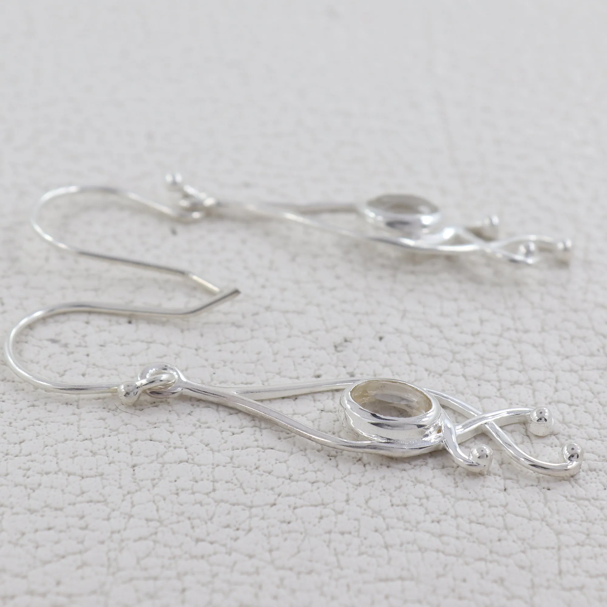 Crystal Silver Earrings