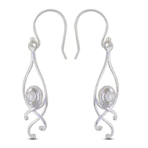 Crystal Silver Earrings