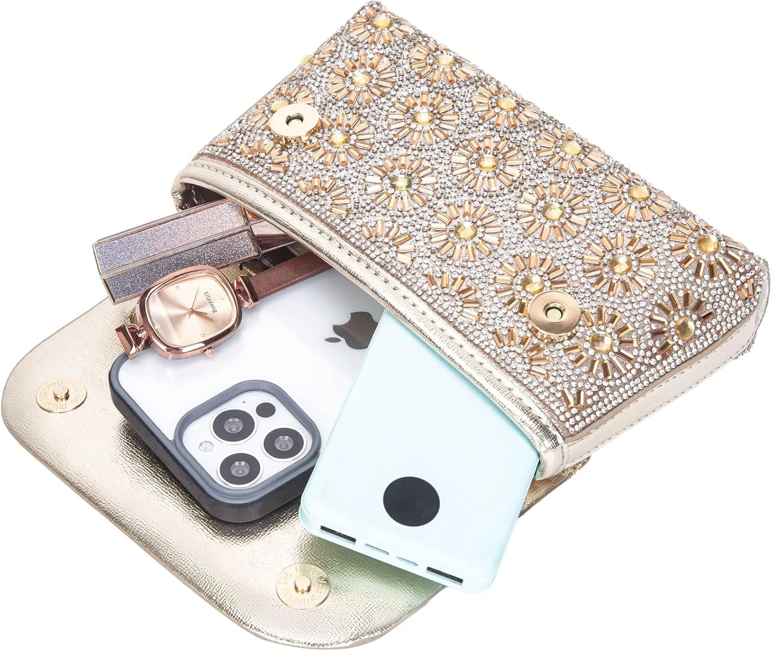 Crystals Crossbody Bag for Women, Rhinestone Evening Bag