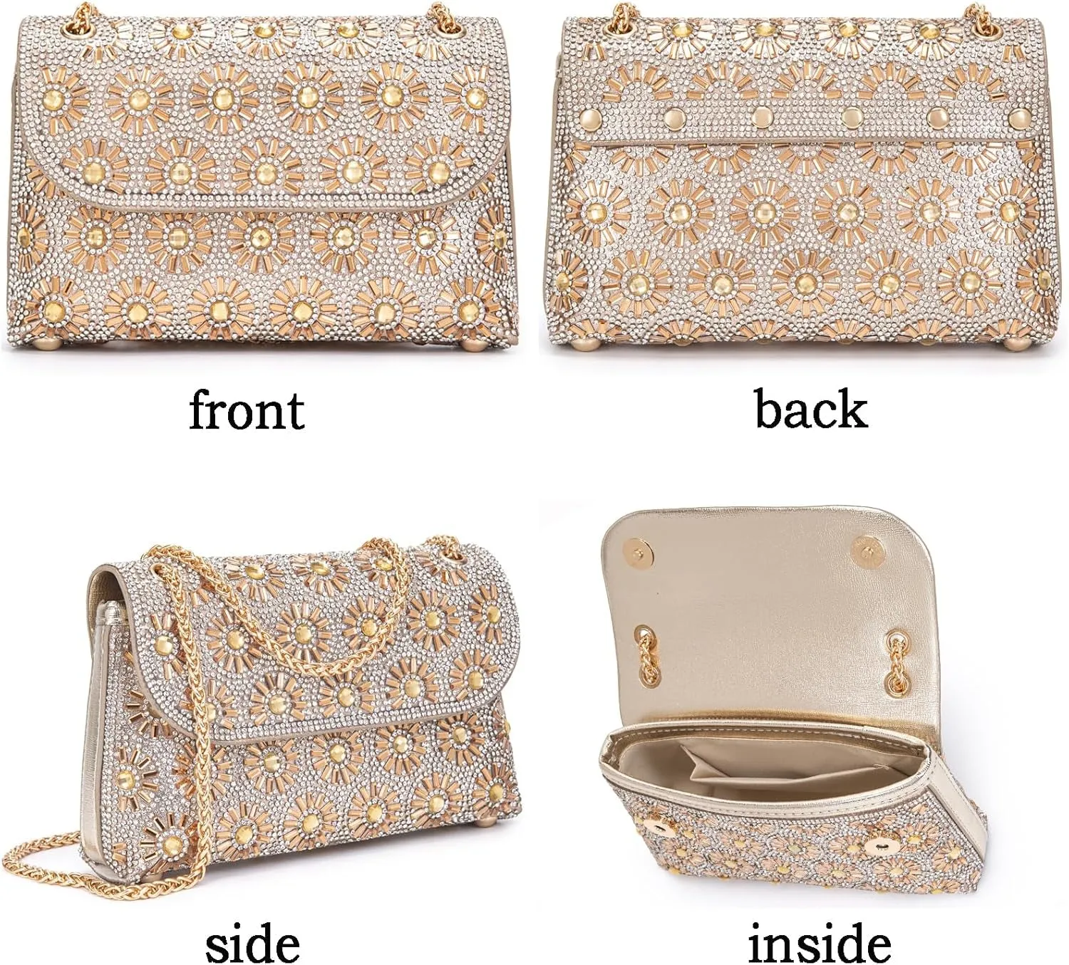 Crystals Crossbody Bag for Women, Rhinestone Evening Bag