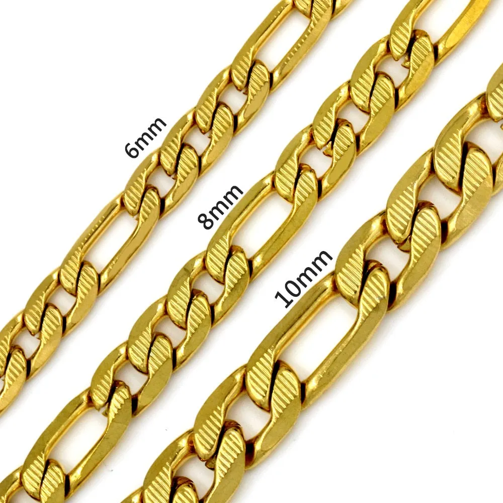 Cuban Link Chain Necklace for Women Gold Mixed Silver Jewelry