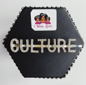 CULTURE Rhinestone Statement Words Hairpin Hair Clip