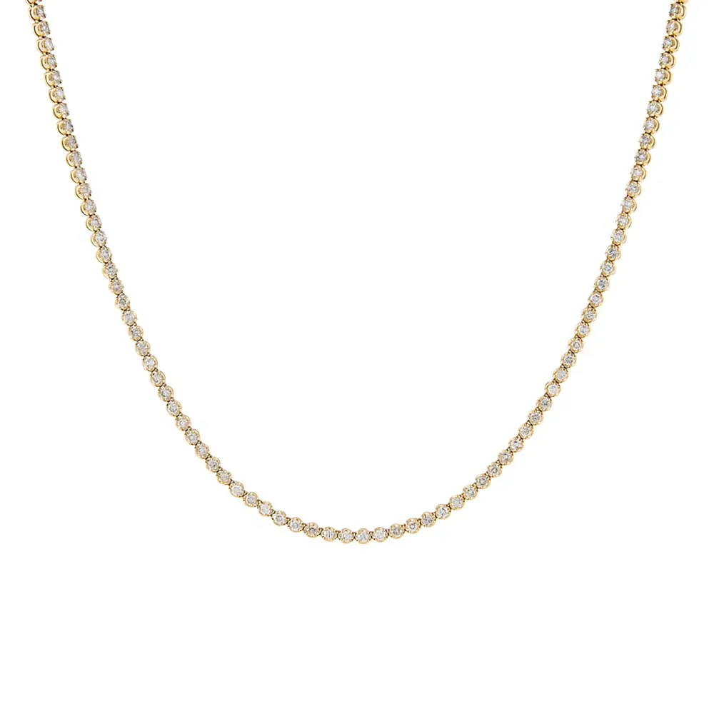 Cupcake Set Diamond Tennis Necklace 14K