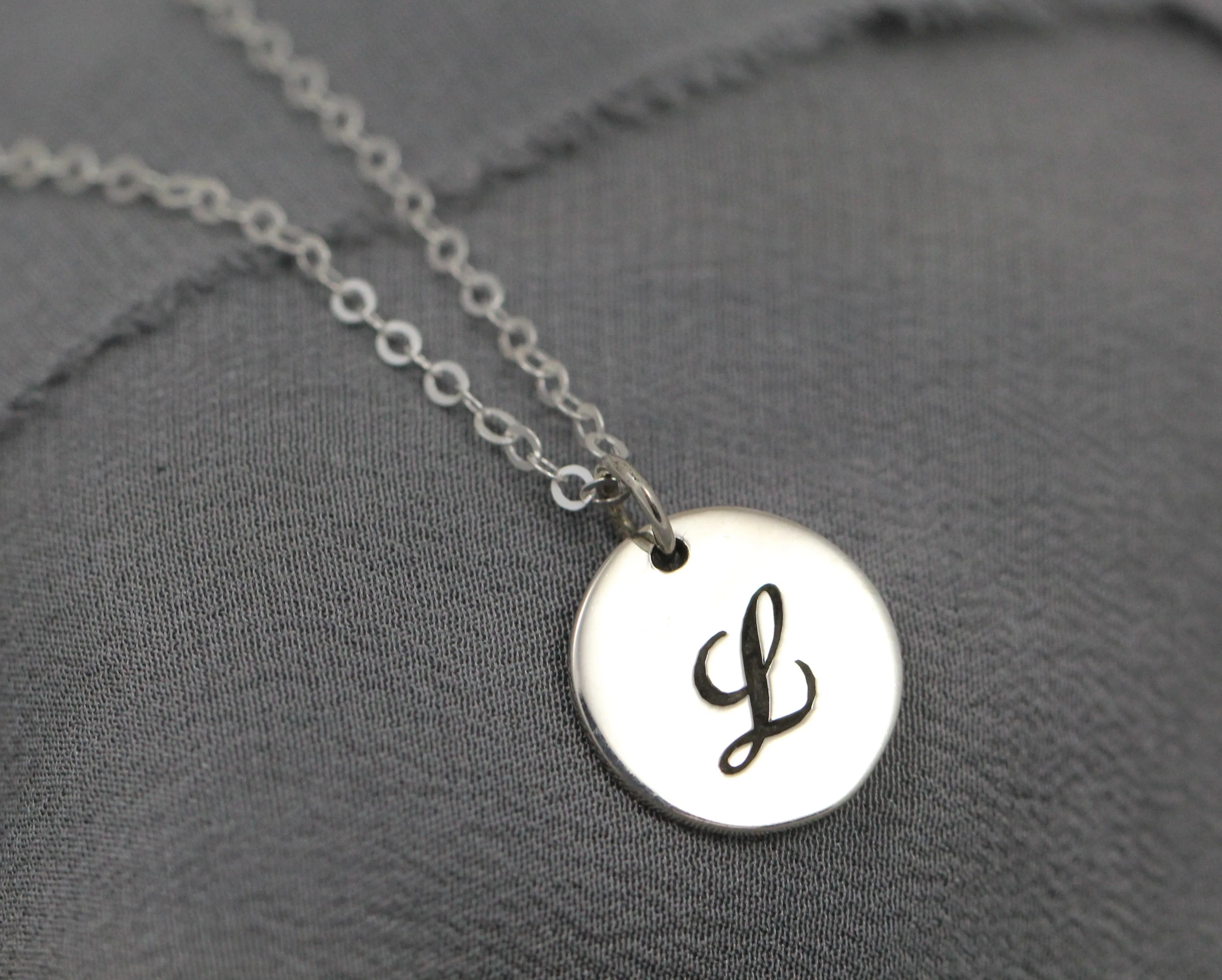 Cursive Initial Necklace in Sterling Silver, Personalized Jewelry for Her
