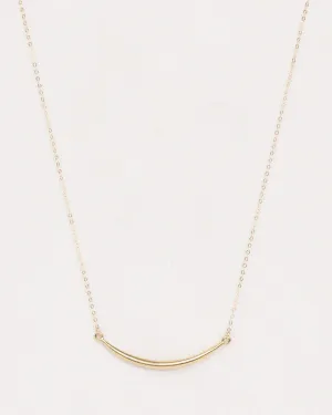 Curved Quill Necklace, Gold Filled