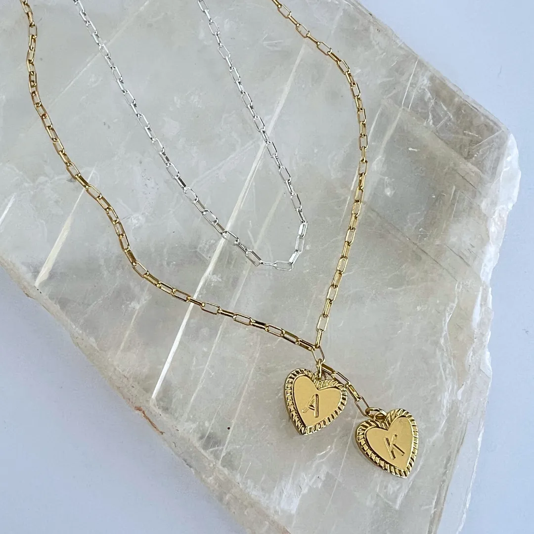 Custom Double Initial Two Tone Necklace