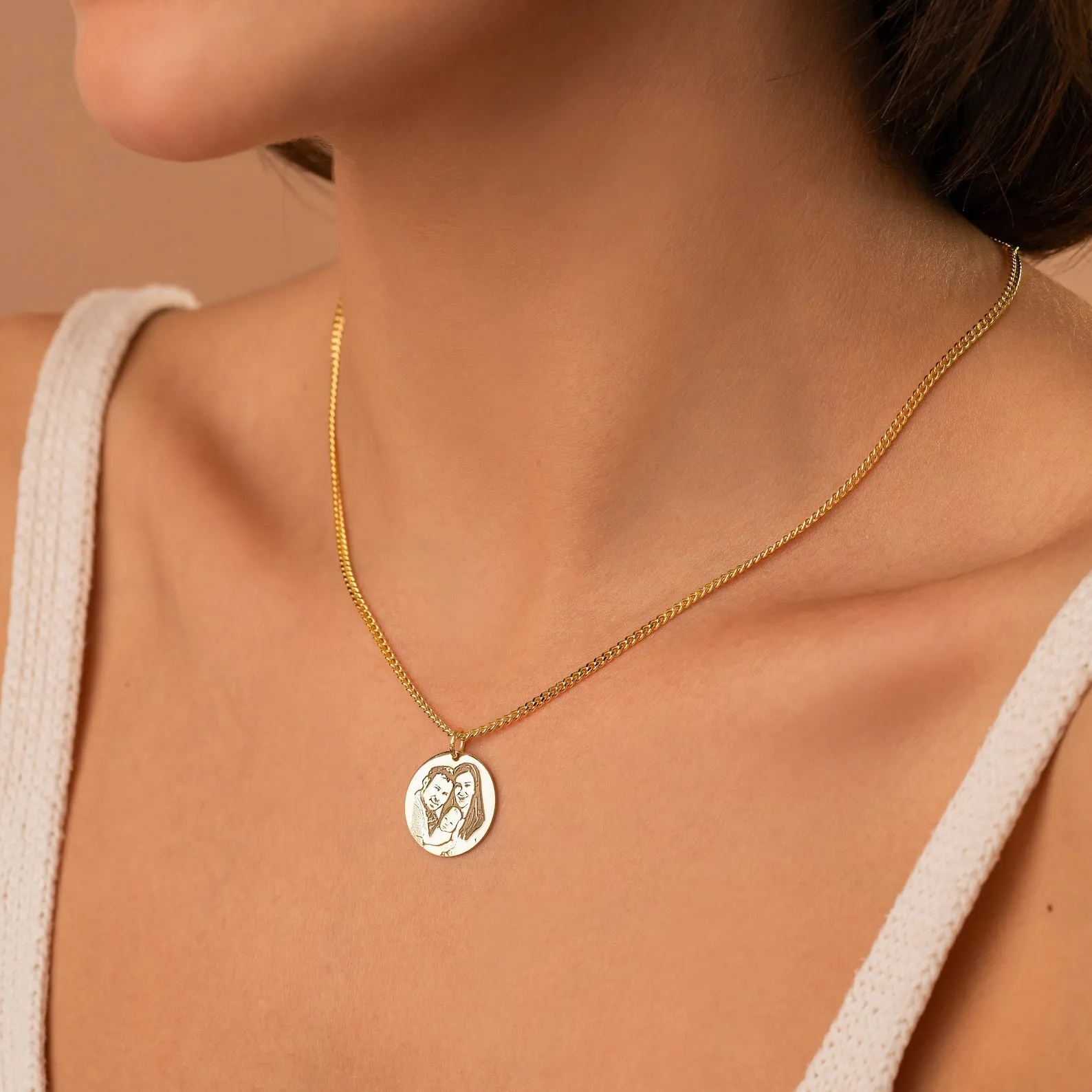 Custom Photo & Text Engraved Pendant-Necklace