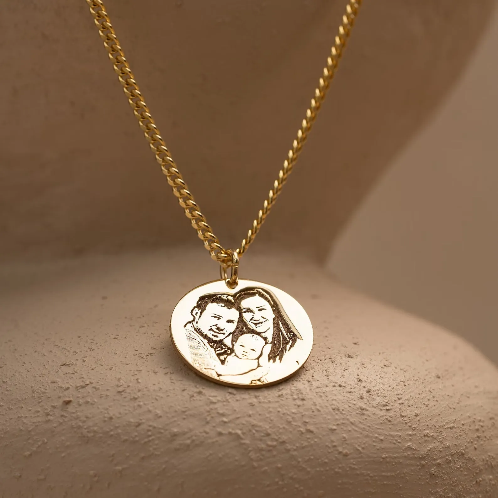 Custom Photo & Text Engraved Pendant-Necklace