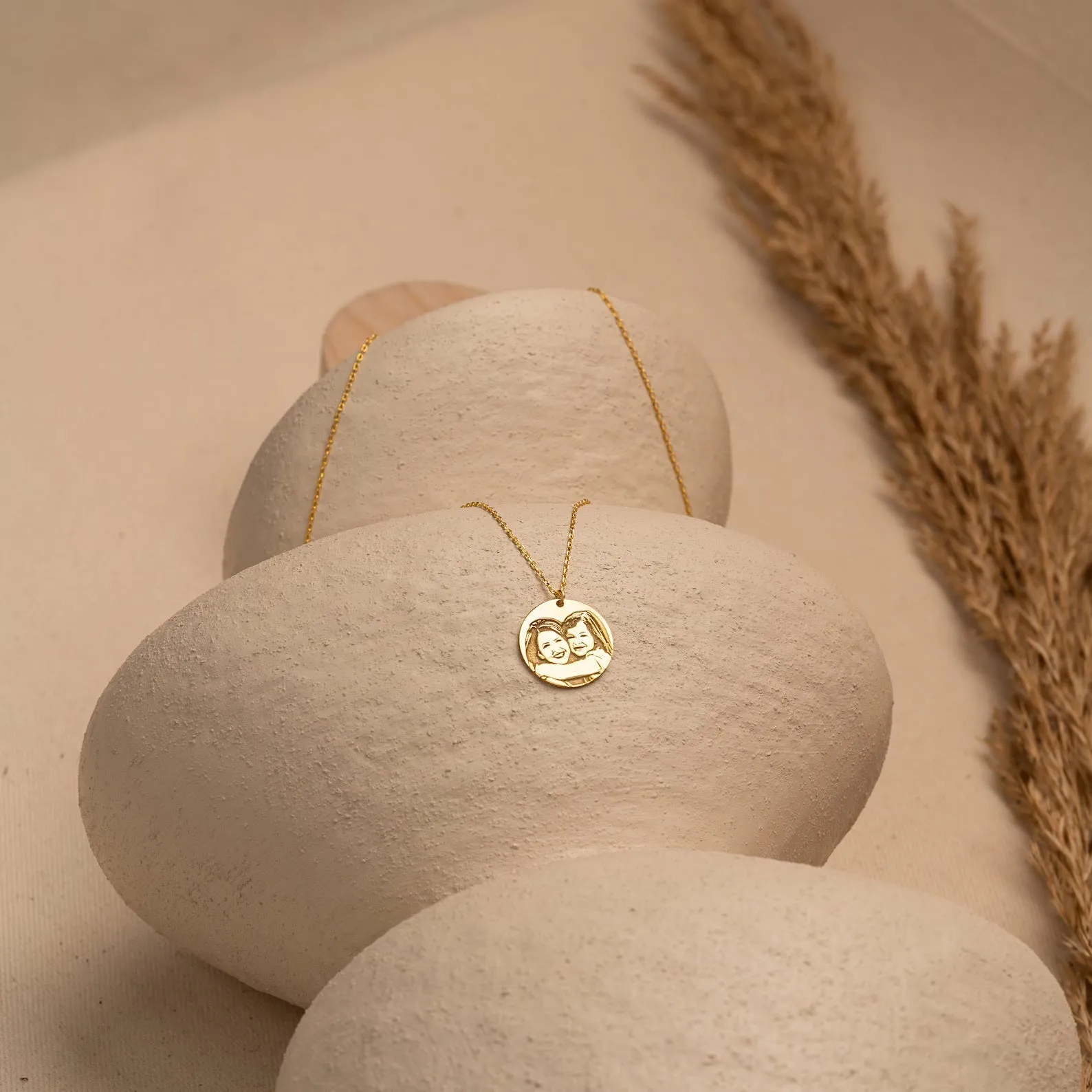 Custom Photo & Text Engraved Pendant-Necklace