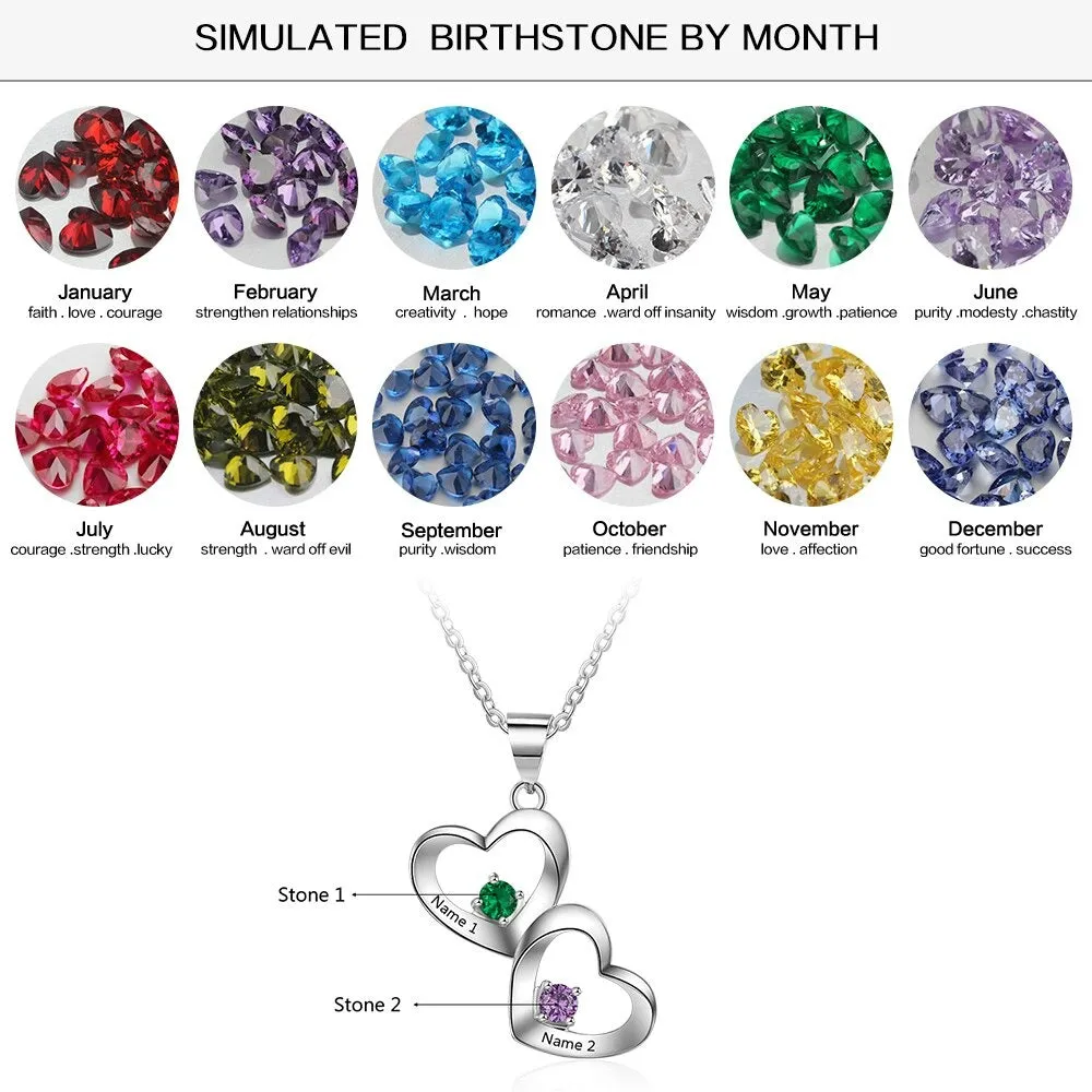 Customized Silver Heart-Shaped Necklace