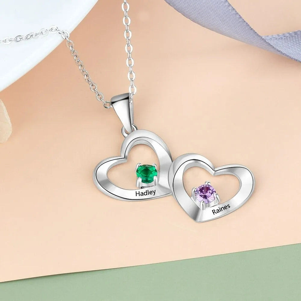 Customized Silver Heart-Shaped Necklace