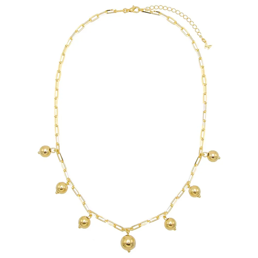 Dangling Graduated Ball Link Necklace