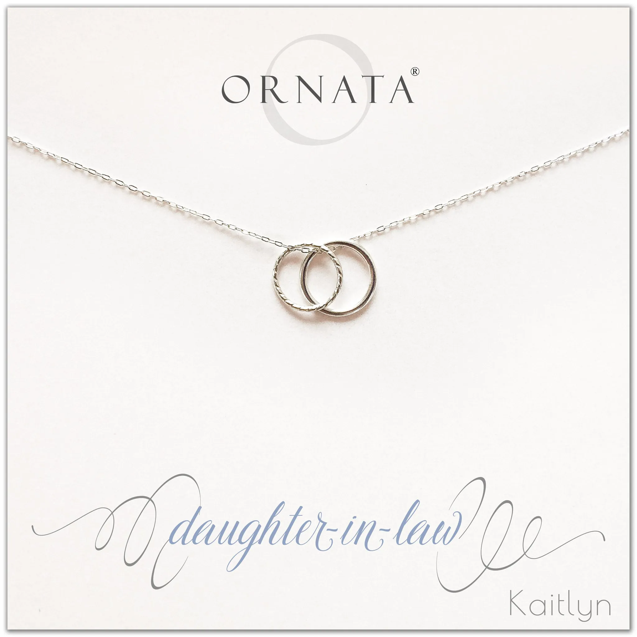 “Daughter-In-Law” Generations Sterling Silver Necklace on Personalized Jewelry Card