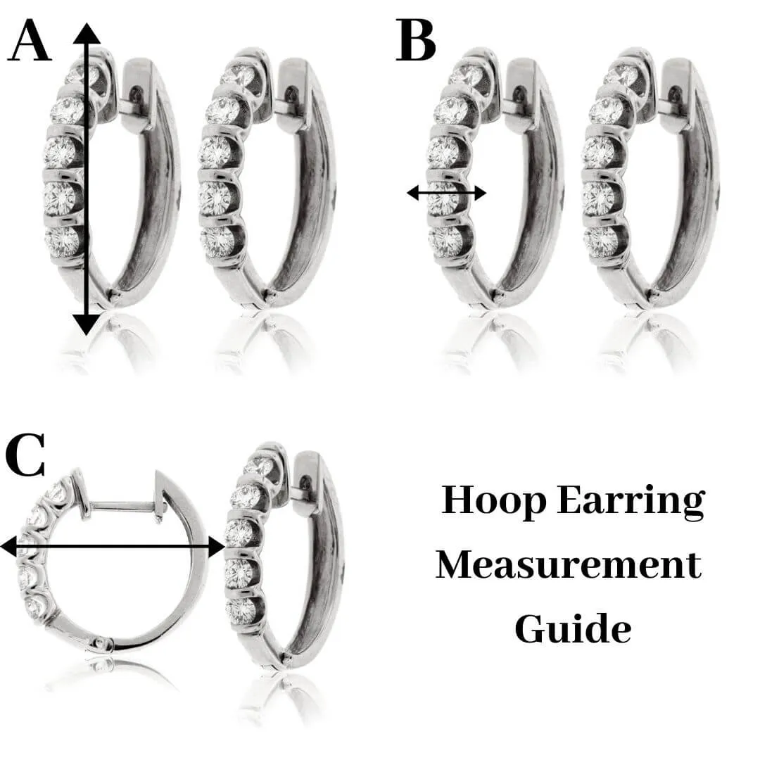 Diamond 3.60 Carat Inside - Out Hoop Earrings