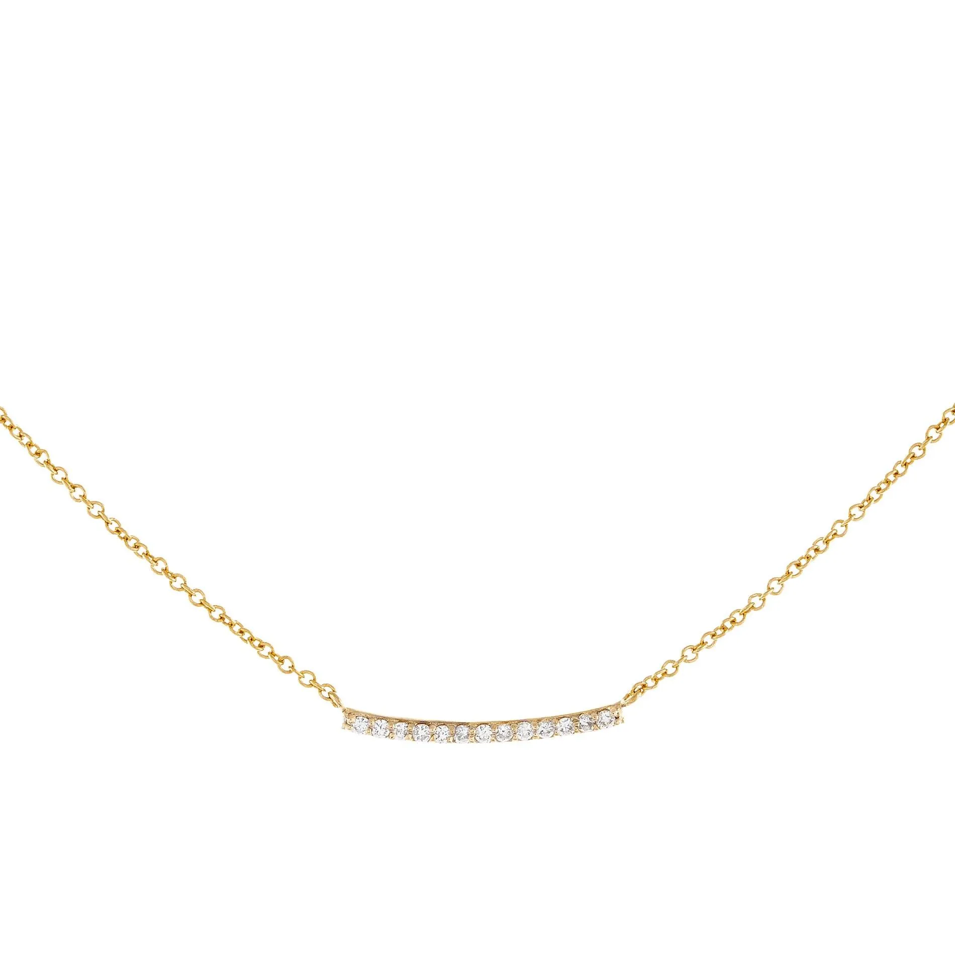 Diamond Bar Necklace 14K