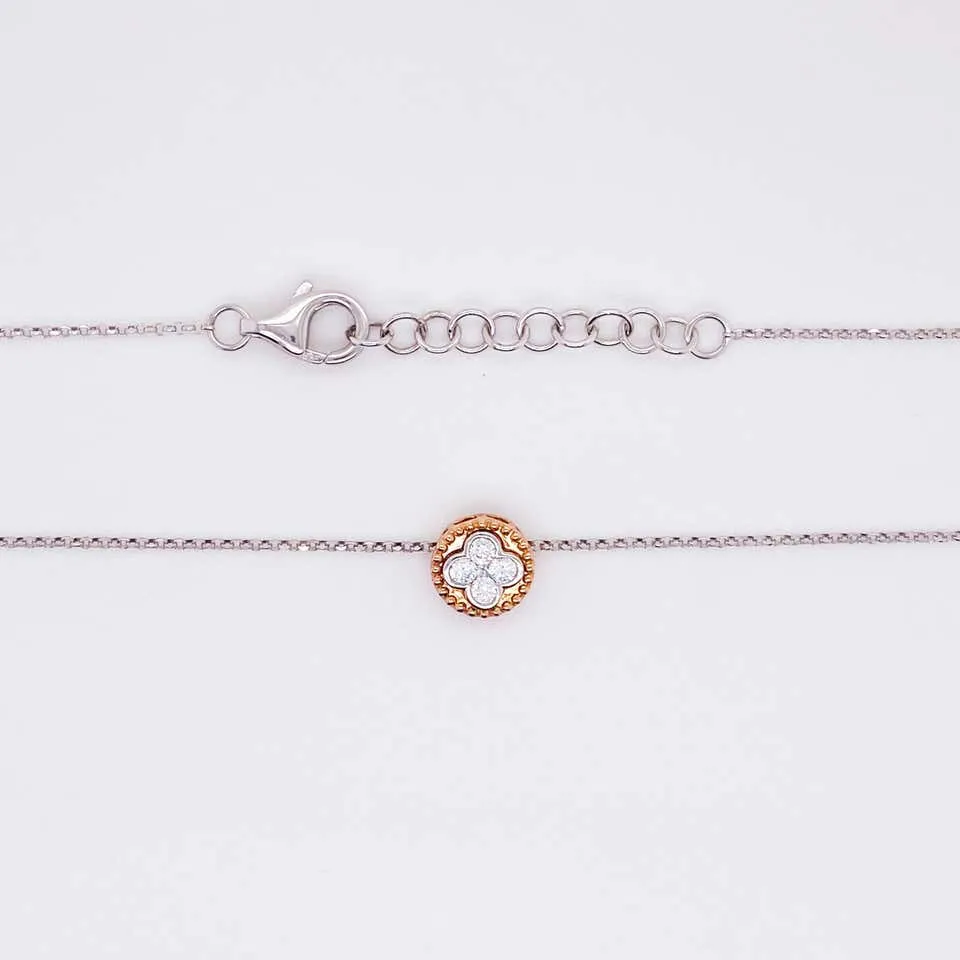 Diamond Clover Two-Tone Necklace