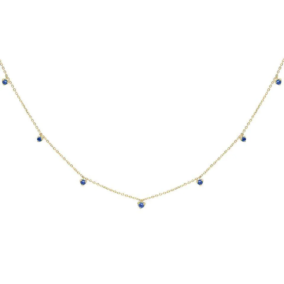 Diamond Dangling Hearts Necklace 14K