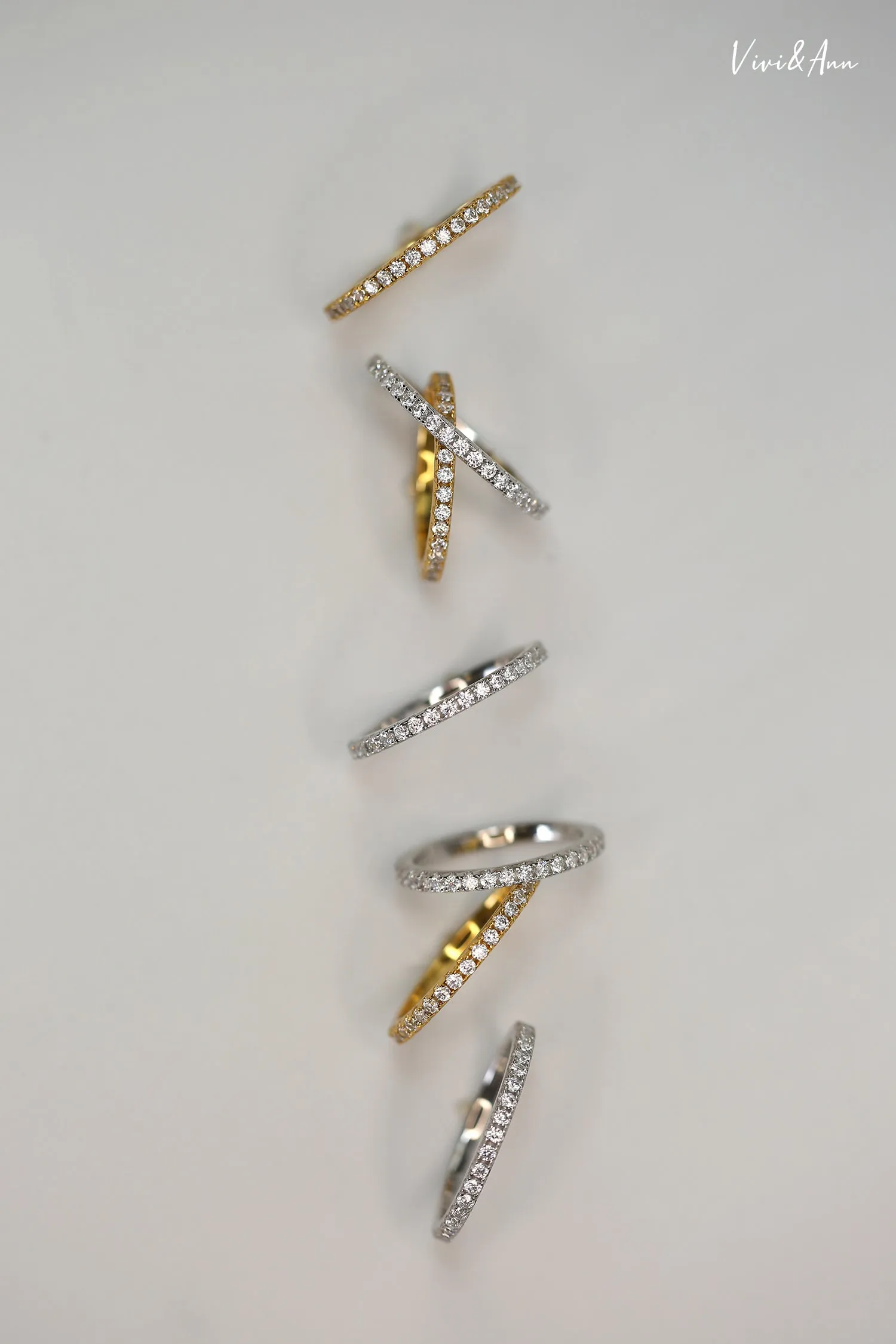 Diamond Eternity Band 18K Gold Over Sterling Silver