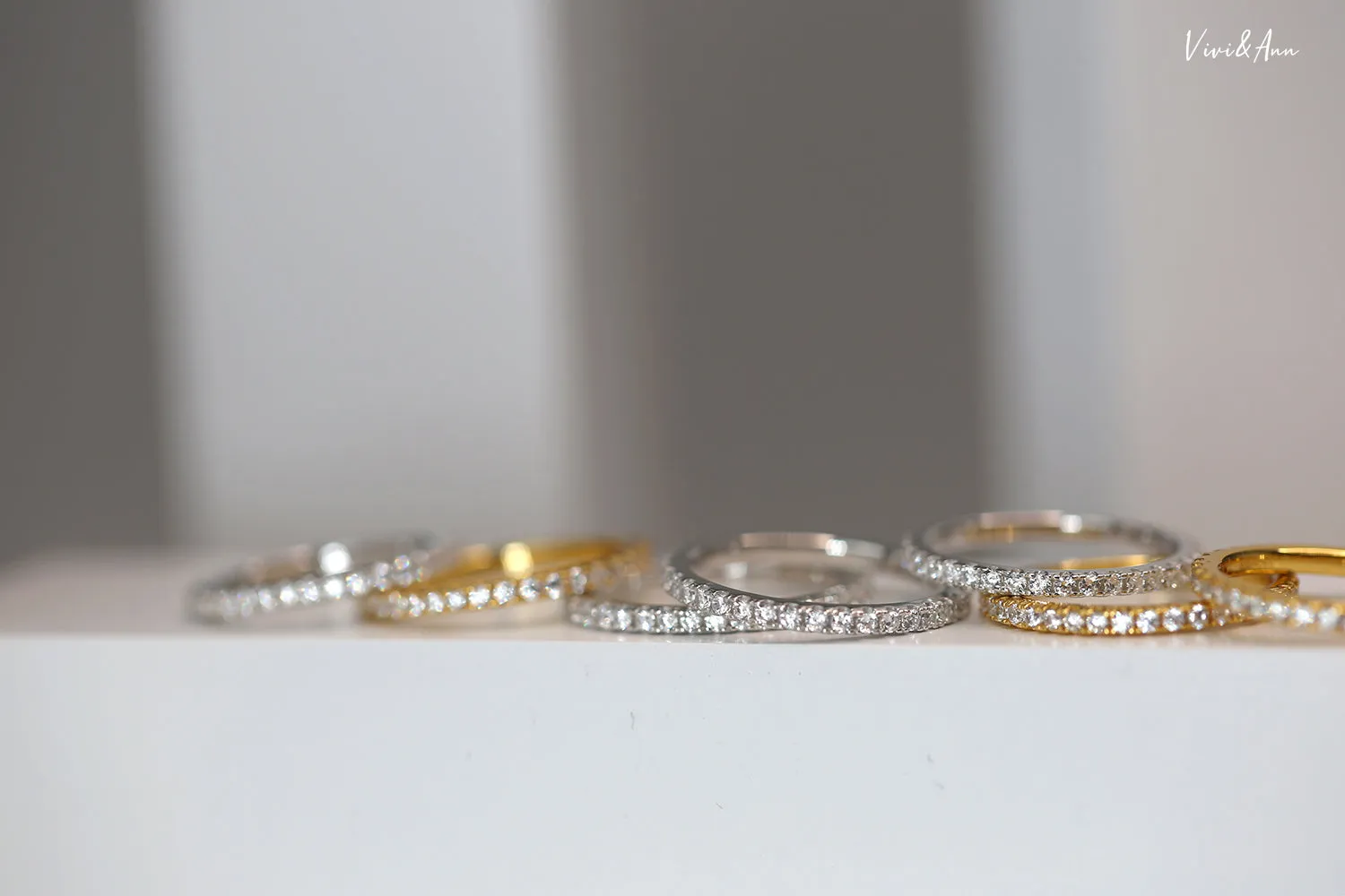 Diamond Eternity Band 18K Gold Over Sterling Silver