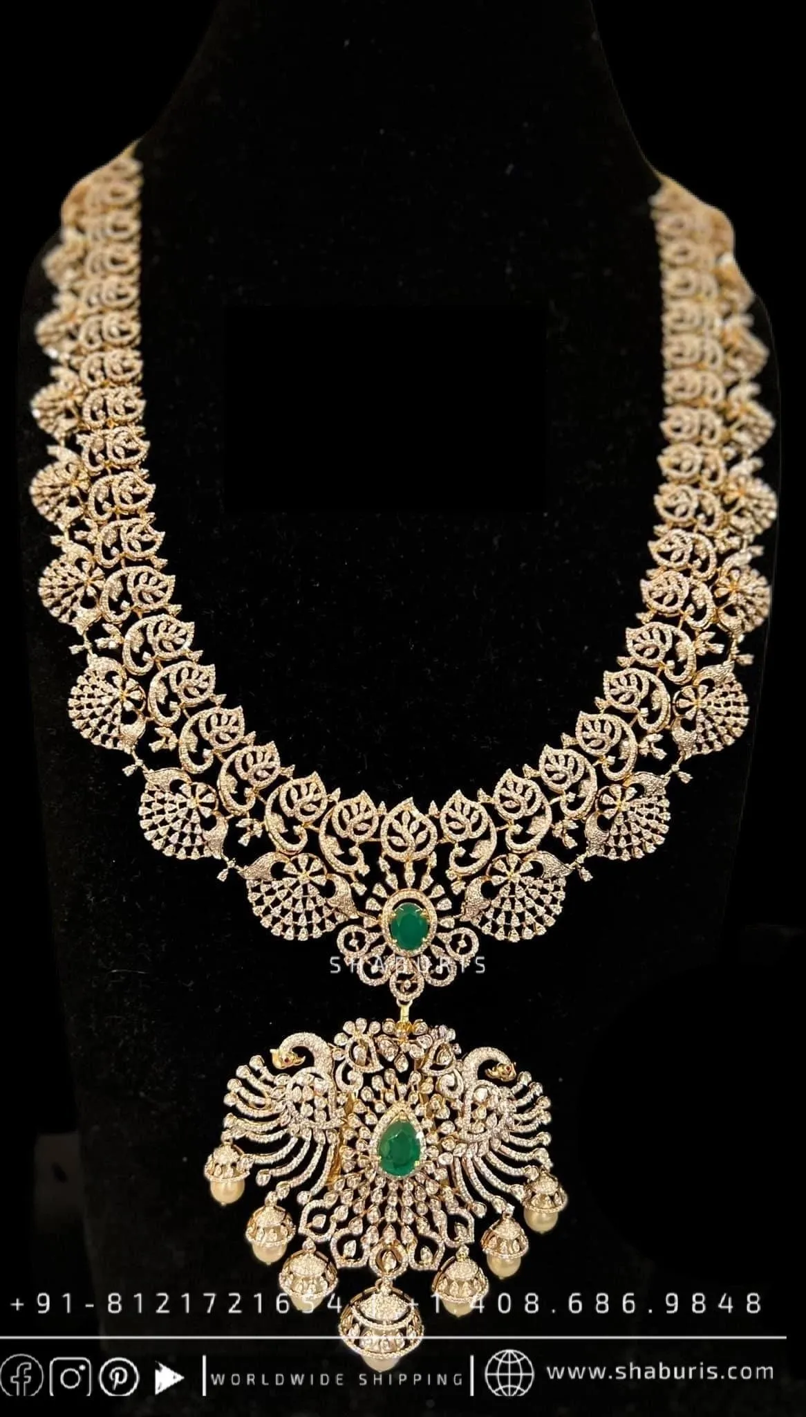 Diamond haram destination jewelry rubies emeralds bridal diamond necklace indian jewelry designs silver jewelry wedding jewelry - SHABURIS