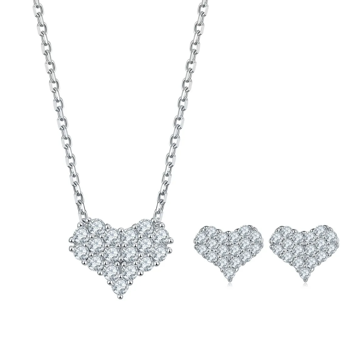 Diamond Heart Jewelry Set