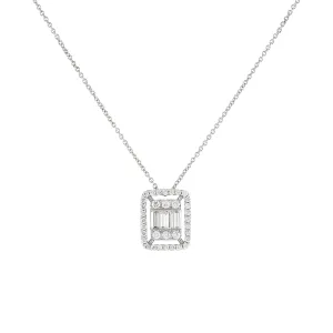 Diamond Illusion Baguette Necklace 14K