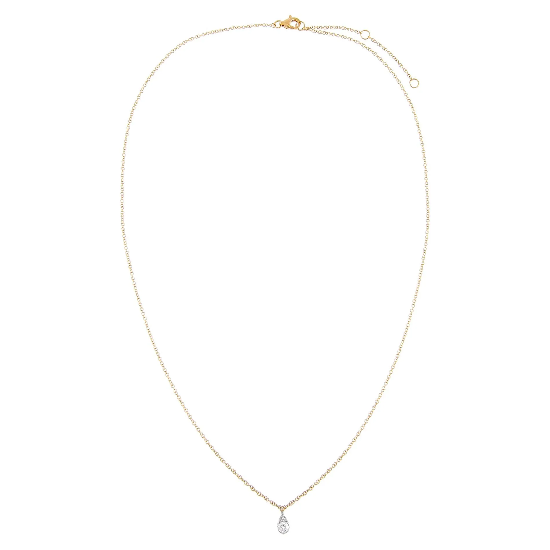 Diamond Illusion Teardrop Necklace 14K