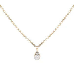 Diamond Illusion Teardrop Necklace 14K