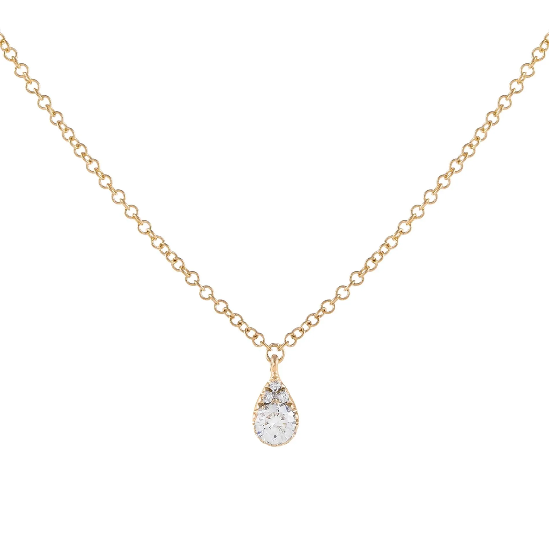 Diamond Illusion Teardrop Necklace 14K