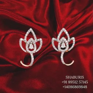 Diamond Jewelry,Pure Silver jewelry Indian ,simple studs,Indian earrings,diamond earrings,rose gold jewelry SHABURIS