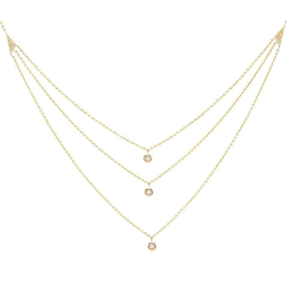 Diamond Layered Necklace 14K
