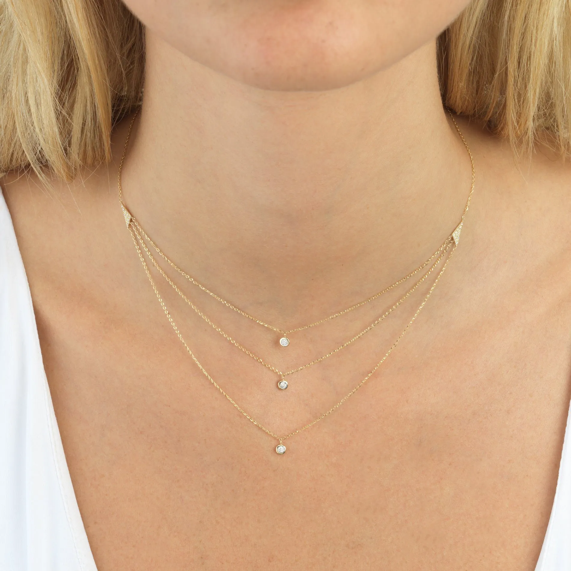 Diamond Layered Necklace 14K