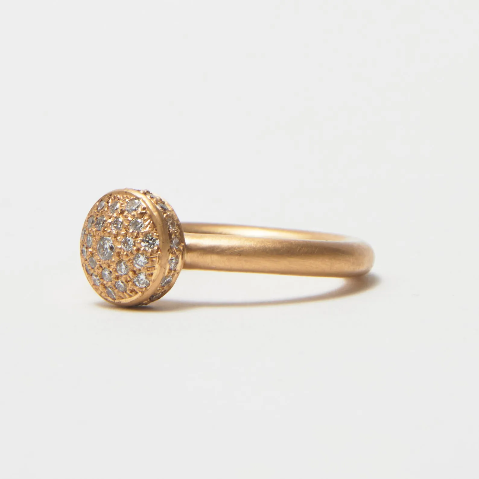 Diamond Match™ Pave Dome Small Ring in 20K Peach Gold