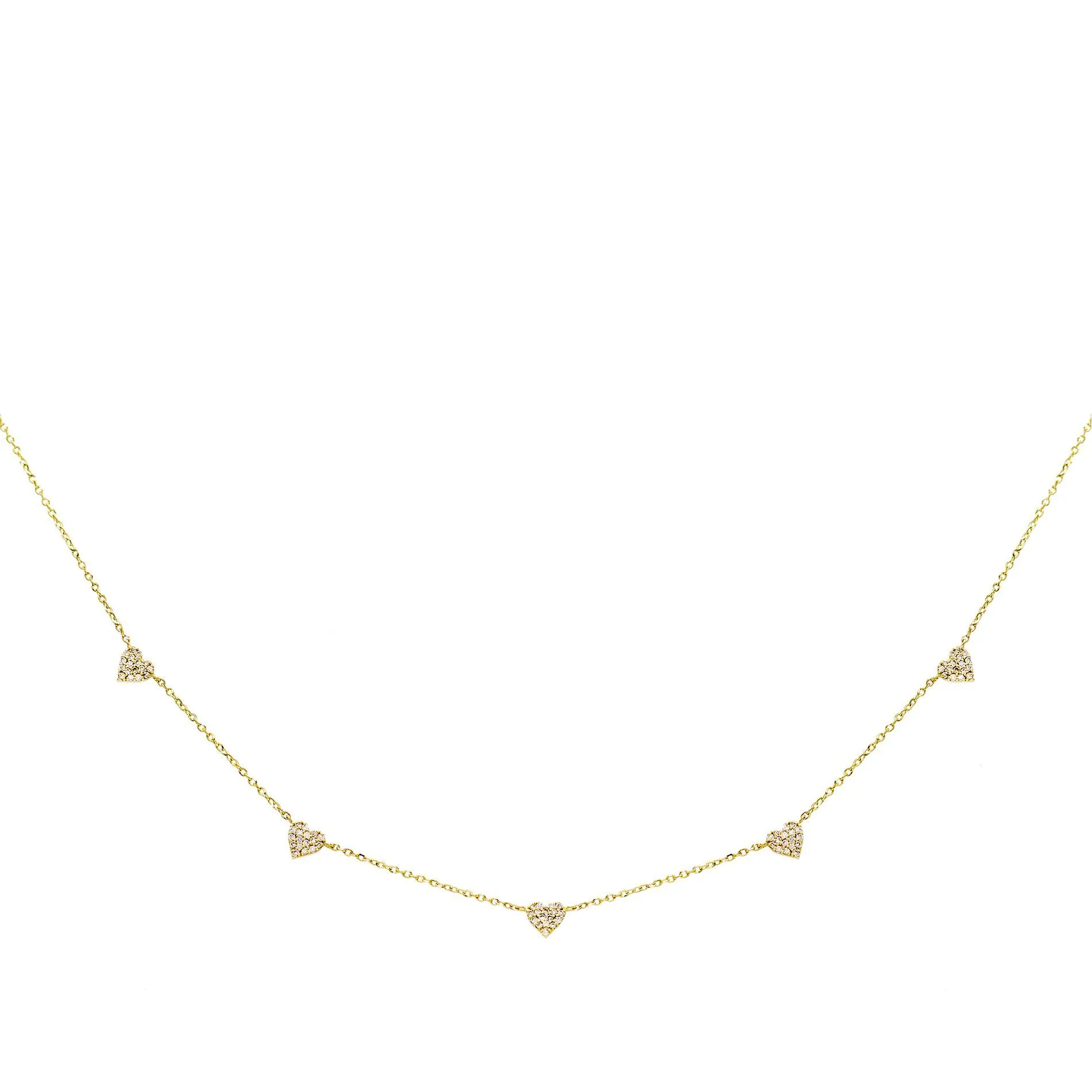 Diamond Multi Heart Necklace 14K