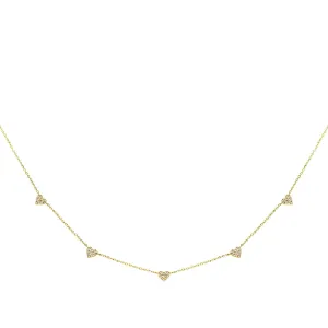 Diamond Multi Heart Necklace 14K