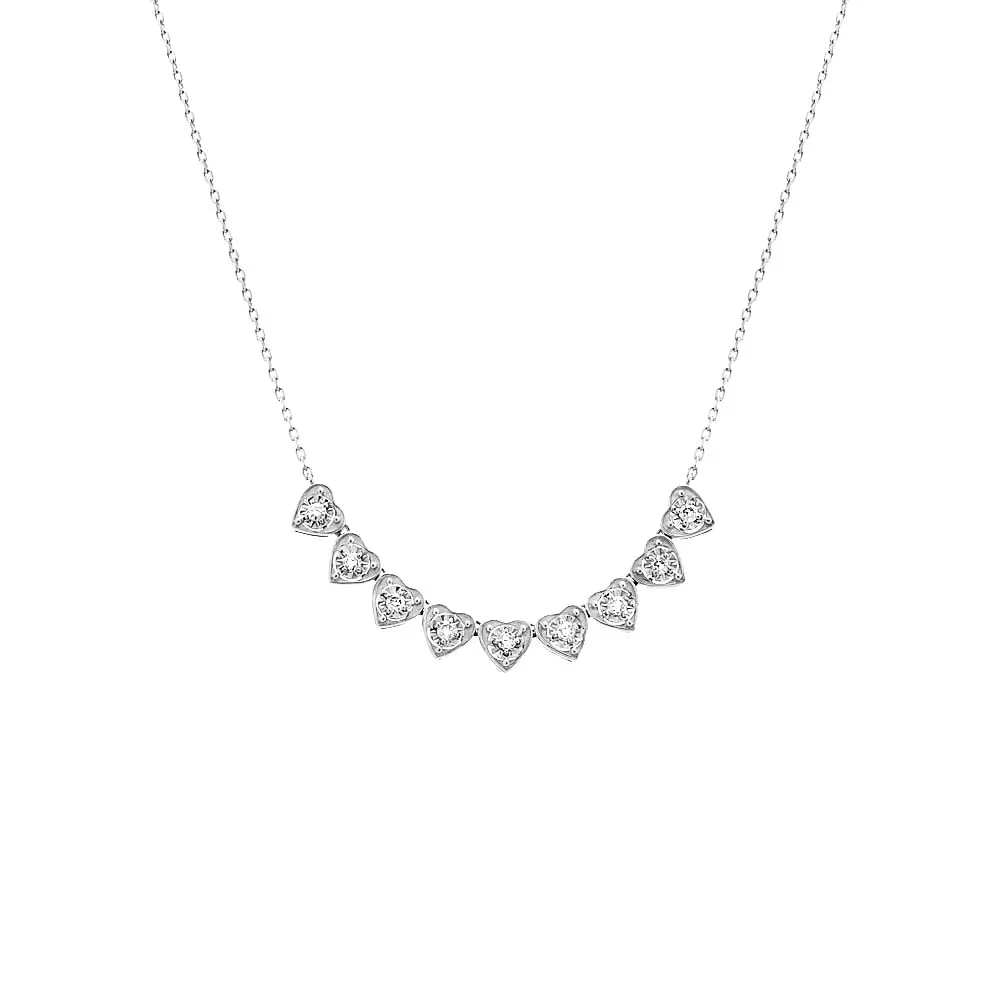 Diamond Multi Heart Necklace 14K