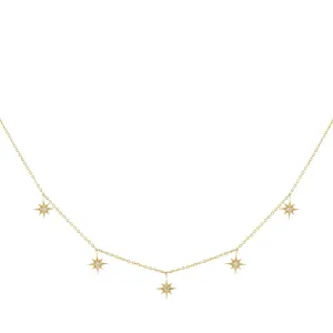 Diamond Multi Starburst Necklace 14K