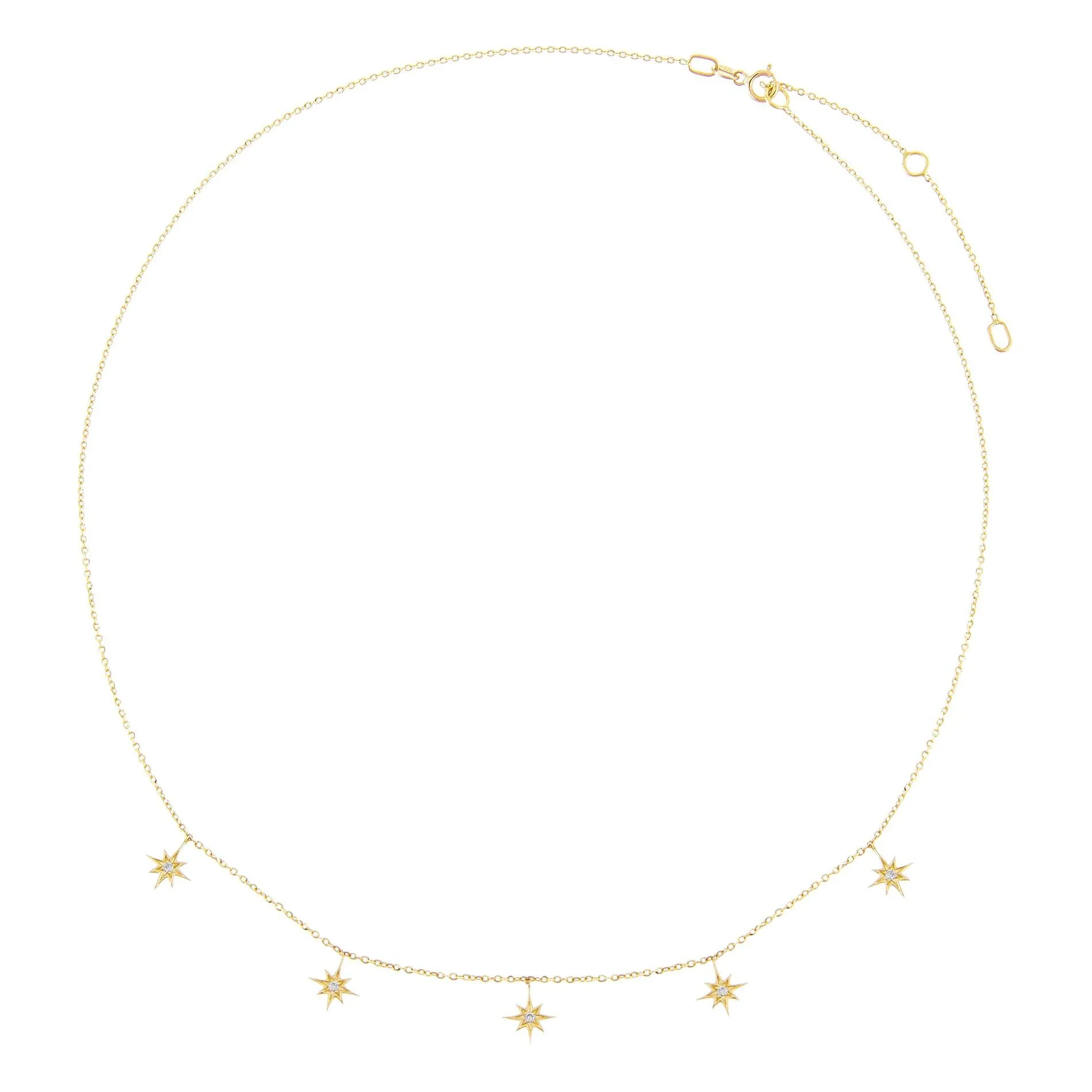 Diamond Multi Starburst Necklace 14K