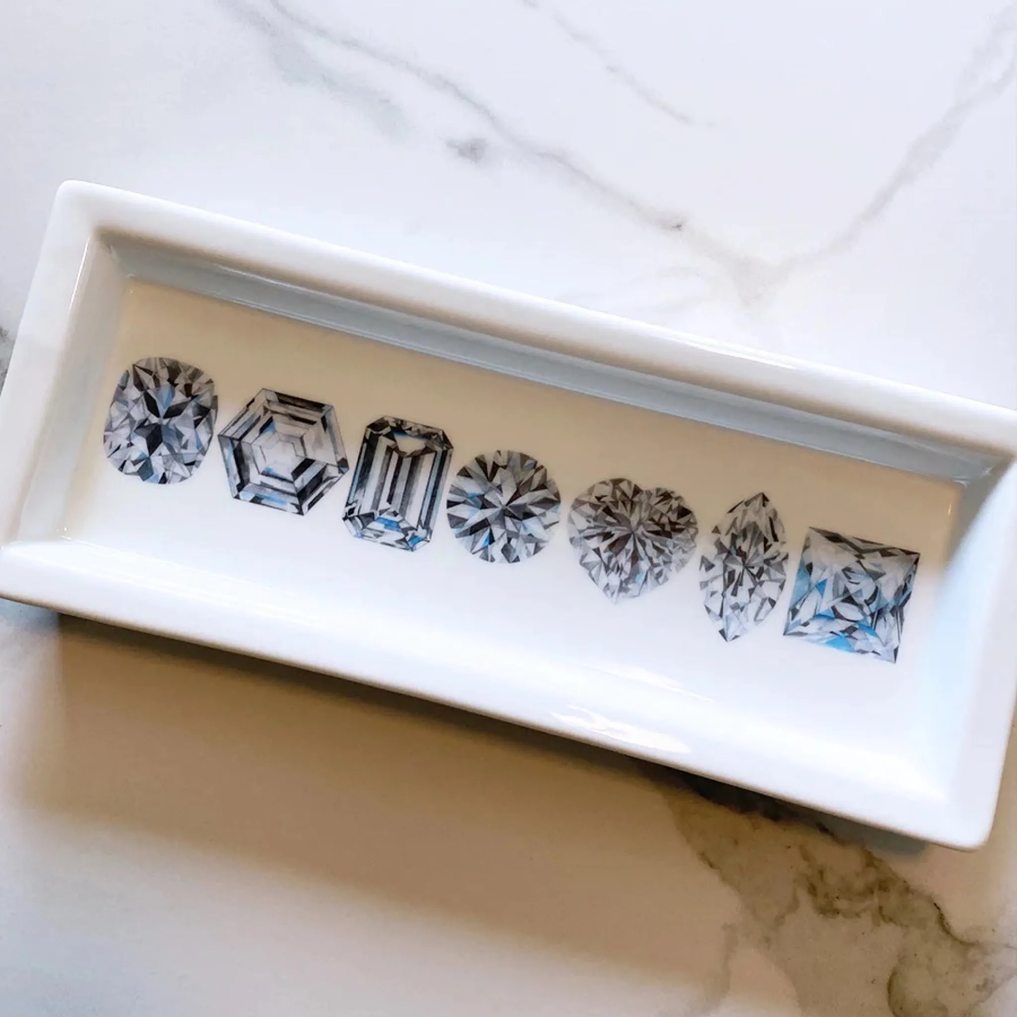 Diamond Porcelain Jewelry Tray