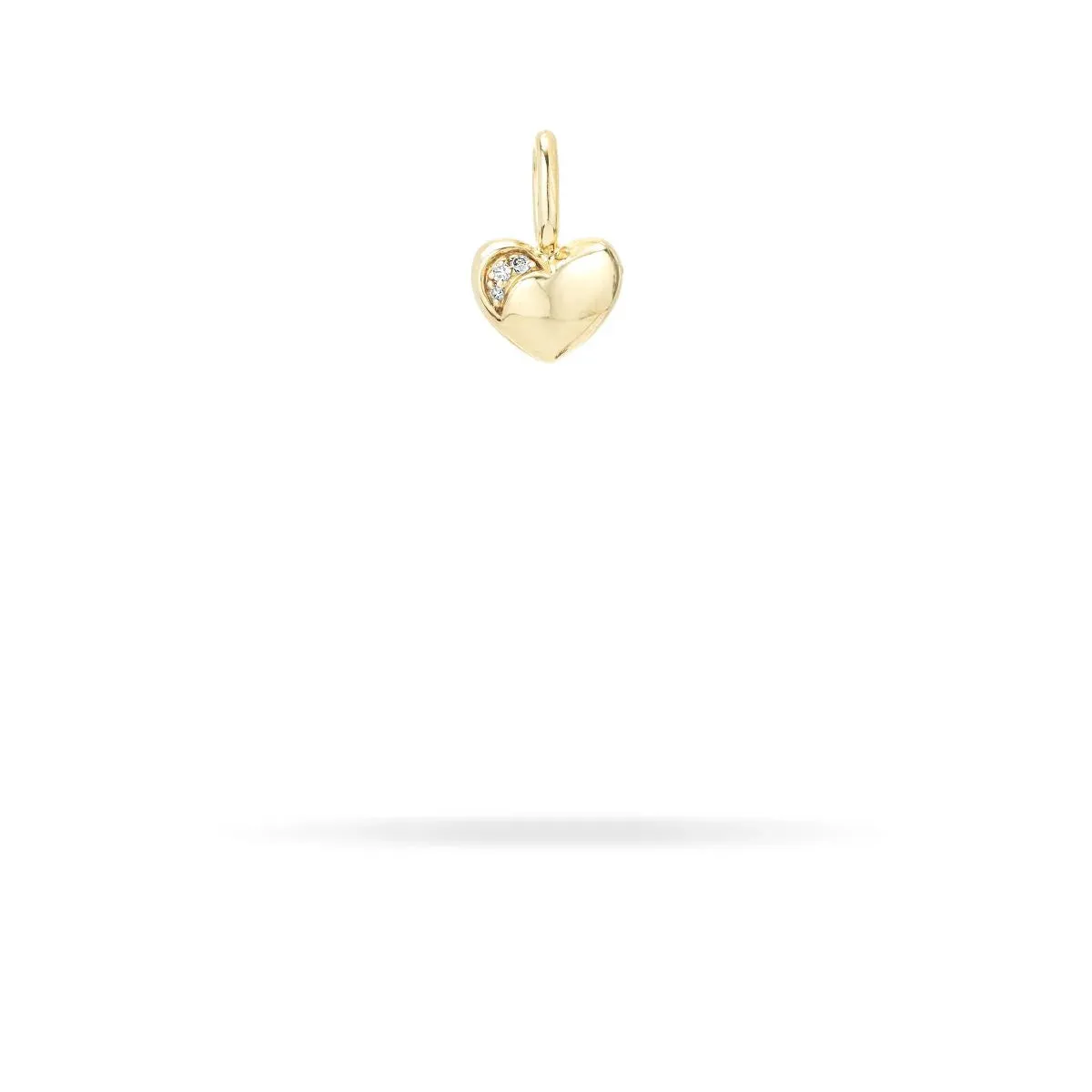 Diamond Puffy Heart Mini Bead Charm